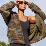 Aerie Offline Green Camo Sherpa Full Zip Hooded Jacket // Size XS Photo 0