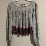 Arizona Jeans ARIZONA JEAN CO. Junior Size XXL Boho Cropped Top Multicolored Paisley Crew Neck Photo 0