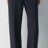 EXPRESS Black And Grey Stripe Work Pants Photo 0
