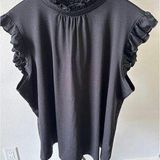 Sweet Rain Curvy Plus Size 2X Black Flutter Sleeve Blouse Business Casual  Photo 0