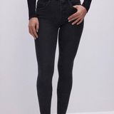 Good American  Good Legs Skinny Jeans Raw Hem Black Wash Size 8/29 EUC!!! Photo 0
