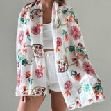 Bijoux Terner Floral- Embroidered shawl Scarf Photo 0