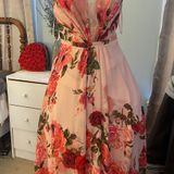 David's Bridal Long Floral Prom Dress Photo 0