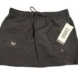 Refuge Cargo Mini Skirt Women's Size L Black Elastic Waist Pockets Casual NEW Photo 0
