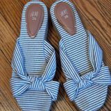 H&M White And Blue Platform Sandals Photo 0