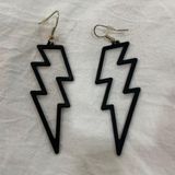 Black Lightening Bolt Earrings Photo 0