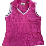 ep pro  Shirt Womens Small Pink Tour Dry V-Neck Collared Polo Top Golf Cotton Photo 0