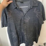 Hugo Boss BOSS Gray Printed Button Down Top Photo 0
