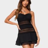 Edikted  Marcia Chiffon Lacey Mini Dress Photo 0