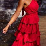 Red maxi dress Size S petite Photo 0