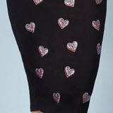 Torrid NWT Rebel Wilson For Black Pencil Skirt Pink Heart Patches Size Plus Sz 3 Photo 0