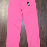 EXPRESS Hot Pink Straight Ankle Jeans Photo 0