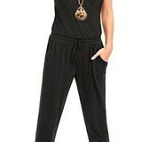 CAbi 312 Wrap Front Sleeveless Jersey Jogger Jumpsuit Black XS Photo 0