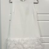 Sam Edelman NWT White Feather Bottom Dress Photo 0