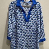 Sigrid Olsen Blue Patterned Women's Top Photo 0