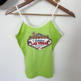 Fifth Sun Y2K Lime Green Las Vegas Spaghetti Strap Tank Photo 0