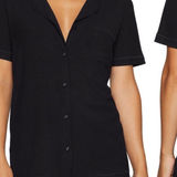 SKIMS Black Rib Lounge Shirt Pajama Top- Size XS Photo 0