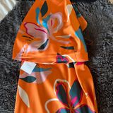 Sigrid Olsen Floral Satin Two Piece Set Photo 0