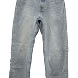 Levi's Premium 501 Straight Leg Jeans Womens 28 Button Fly Distress Light Blue Photo 0