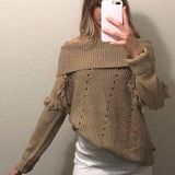 Knox Rose Tan Off Shoulder Sweater Photo 0