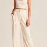 Abercrombie & Fitch Tailored Linen Blend Wide Leg Pants Photo 0