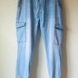 Almost Famous  Denim Cargo Joggers - Size XL Photo 0