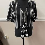 Live to be spoiled NWT  Stripe Tie Front Crop Top Photo 0
