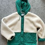 Noisy May borg & quilted jacket in white and green Size S Photo 0