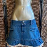 Size M//Y2K Denim and Plaid Low Rise Mini Skirt Photo 0