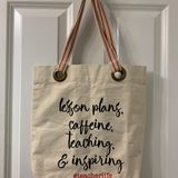 Mud Pie Set Of 3 Cream Teacher Tote Bags Photo 0