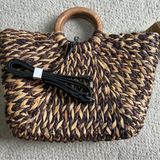 Patricia Nash NWT Patrica Nash Luzzara Straw & Leather Bag With Strap Boho Beach Summer Tote Photo 0