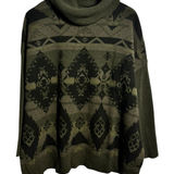 Ralph Lauren Polo  Wool Cashmere Aztec Sweater Women Green Black L Tunic Western Photo 0