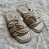 ZARA  Beige Braided Knotted Slip On Sandals Women's 39 Photo 0