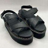 Dr. Martens  Voss II Quad Black Platform Strap Sandals Women's Size 10 Photo 0