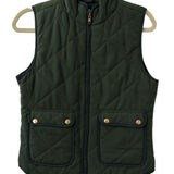 Gianni Bini  Zip Up Quilted Green Gold Accent Vest Size Women's Small Photo 0