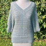 White House | Black Market WHBM Summer Sweater Crochet Sage M Photo 0