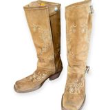 Rocket Dog Embroidered Tan Suede Leather Western Cowboy Boots, Distressed sz. 7 Photo 0
