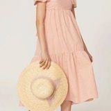 Peter Som FLAWED Collective Orange Puff Sleeve Tiered Dress Size 8 US $395 Photo 0