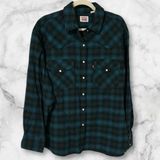 Levi's Levi’s blue green plaid button up shacket sz XL. Like new condition Photo 0