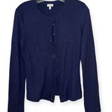 Aerie  Navy Blue Ribbed Knit Button Front Cardigan Long Sleeve Layering Top Sz M Photo 0