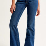 Abercrombie & Fitch Abercrombie Curve Love Vintage Flare High Rise Jeans Size 32/14 Short Raw Hem Photo 0
