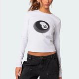 Edikted Grey 8 Ball Long Sleeve Shirt Photo 0