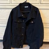 Black Jean Jacket Size L Photo 0