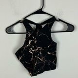 Beyond Yoga  Metallic Foil Cracked Asymmetric Bra Photo 0