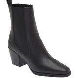Open Edit  Chelsea Boots in Black Block Heel Ankle Pull On Size 6 Leather Shoes Photo 0