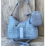 Juicy Couture Blue Shoulder Bag with Pouch Logo Charm Y2K Aesthetic Photo 0