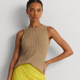 Ralph Lauren Lauren Textured Knit Sleeveless Top in Beige Photo 0