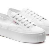 Superga 2790 Platform Sneakers white canvas Traditional Classic Lace Up Womens 8 Photo 0