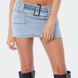 Edikted  Light Blue Denim Mini Skirt Photo 0