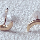 Lulus Gold crescent moon studs Photo 0